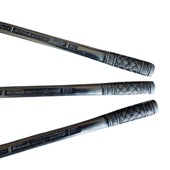 Vtg F B ROGERS Mid Century Stonehenge Stainless Flatware Place Oval Soup Spoons - Picture 12 of 13